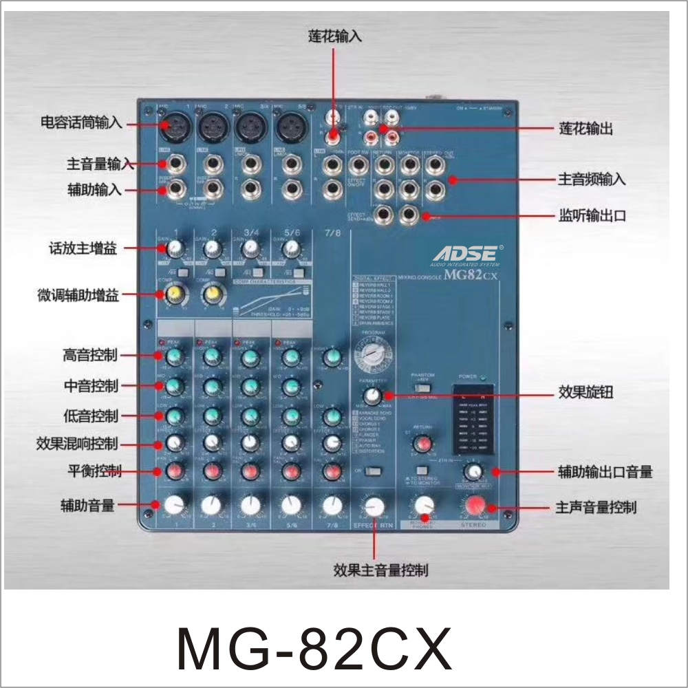 8路调音台mg82cx