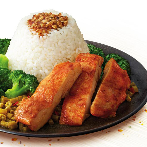 奥尔良鸡排饭