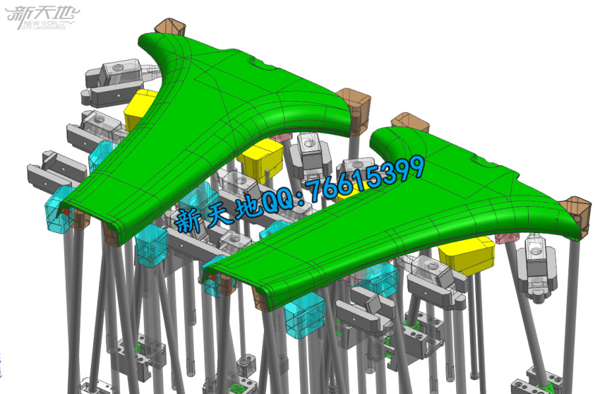 UG工厂汽车塑胶模具2D+3D图档 中控 B柱 挡