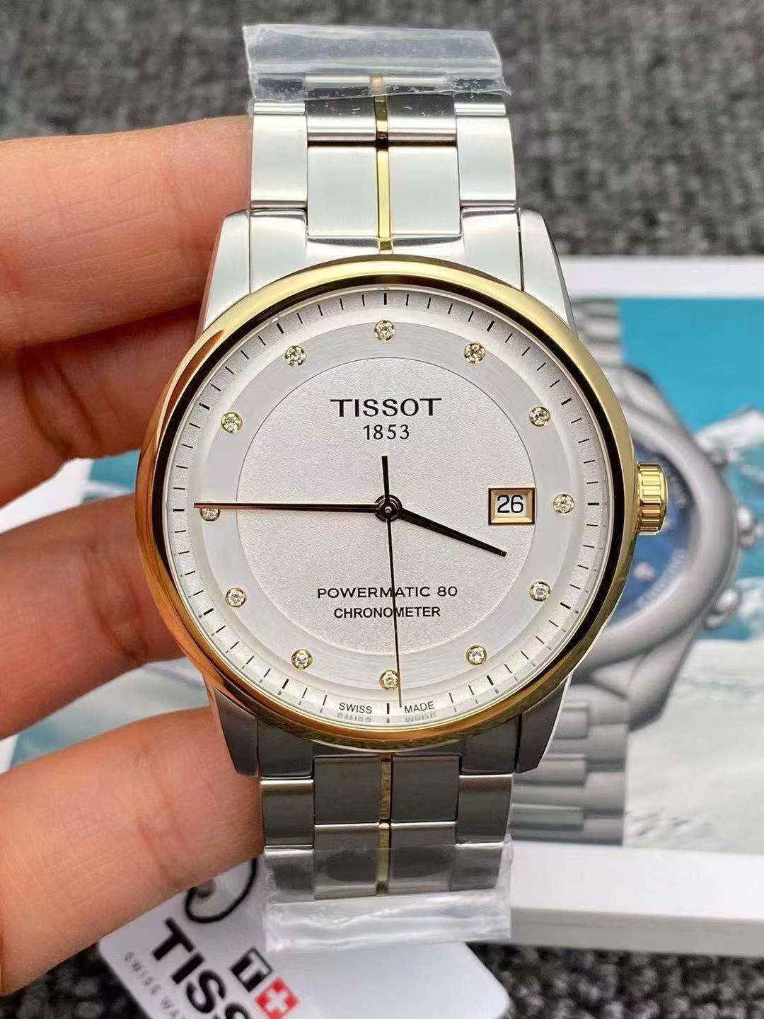 天梭豪致系列男士机械表.直径41 走时精准.