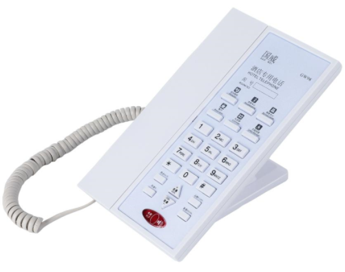 酒店客房专用白色电话机图片