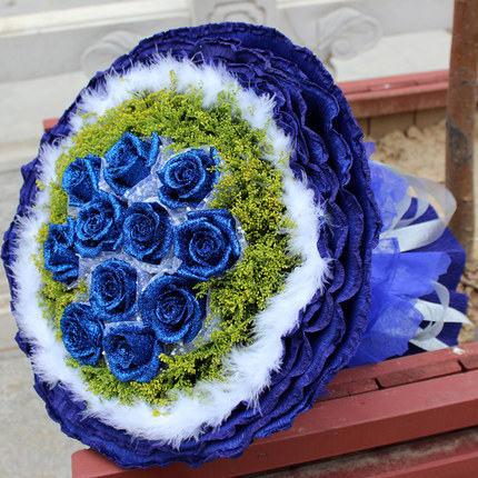 11朵蓝色妖姬花束