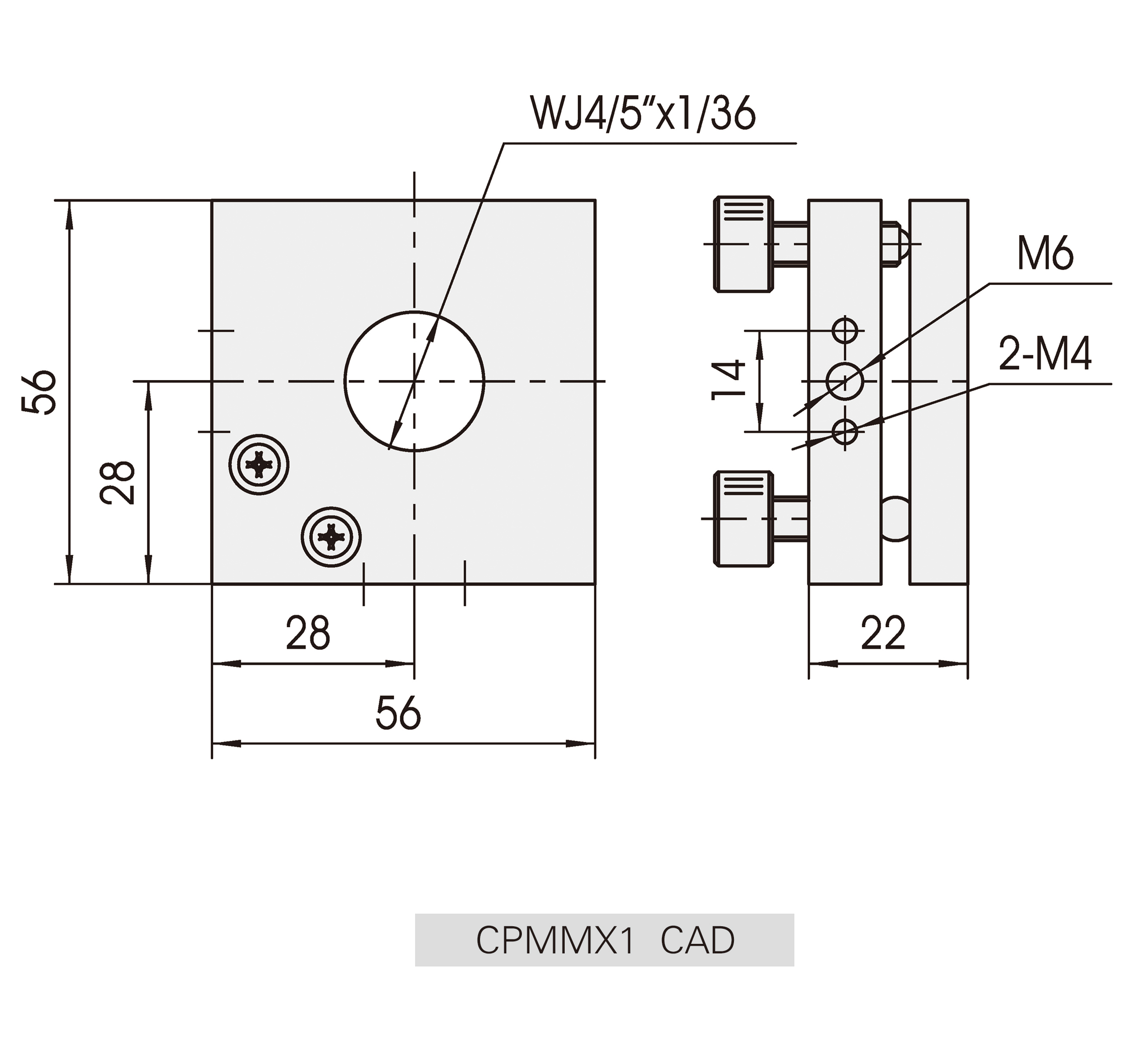 CPMMX1两维调整物镜架CAD