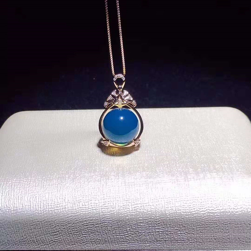 多米尼蓝珀18k吊坠-水滴-蓝珀-商城-龙贤阁珠宝