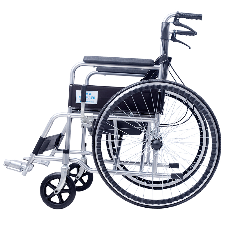 长寿泉 轮椅折叠老人轻便轮椅车带坐便老年人代步车防水皮革面料