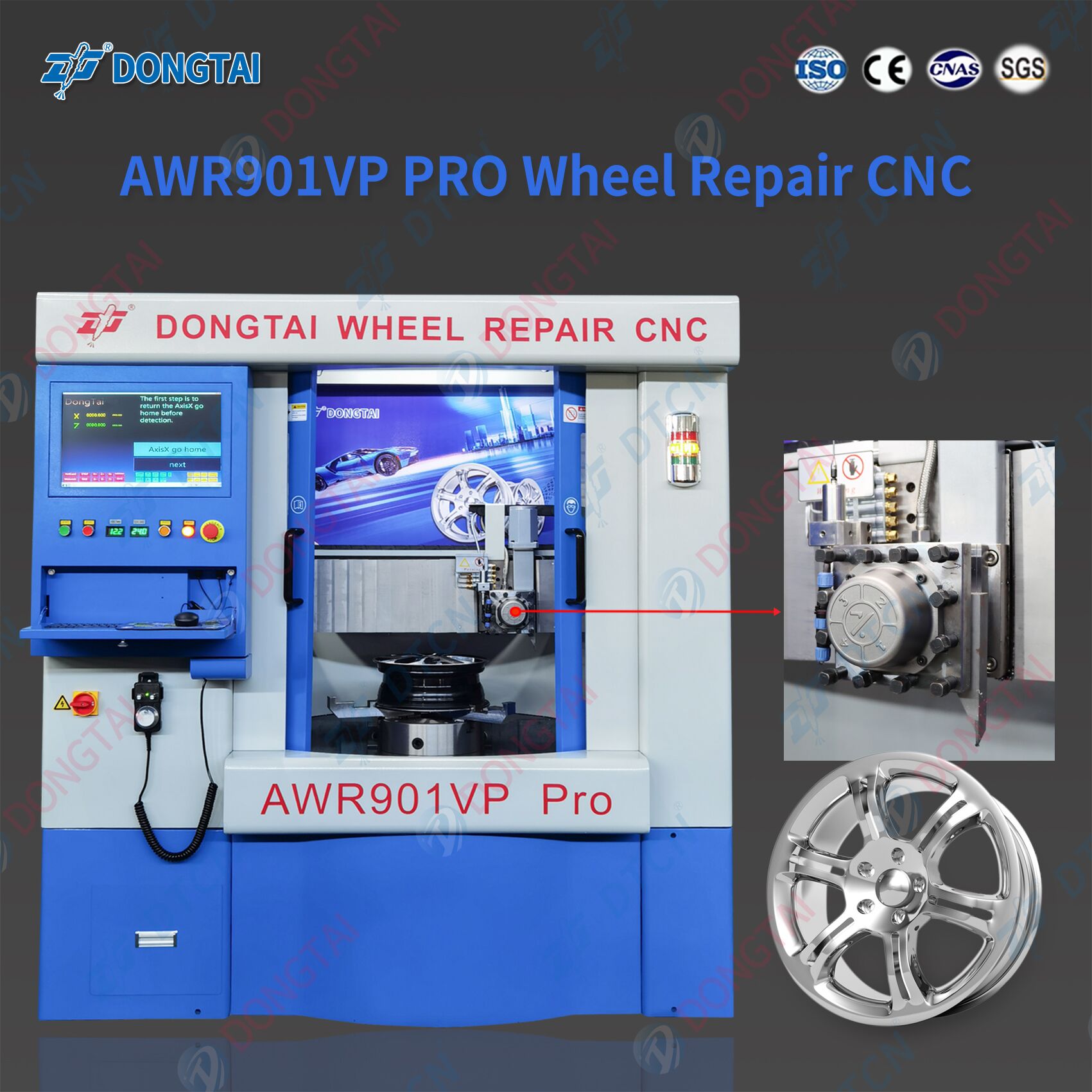 AWR901VP PRO Wheel Repair Alloy Wheel Repair Lathe